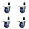 Service Caster 3.5'' Blue Poly Swivel 1-1/4'' Expanding Stem Caster Set Total Lock Brake, 4PK SCC-EXTTL20S3514-PPUB-BLUE-114-4 - alternate 1